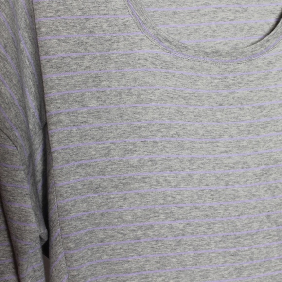 Monk & Lou Grey and Purple Striped Long Sleeve Top - Picture 2 of 6